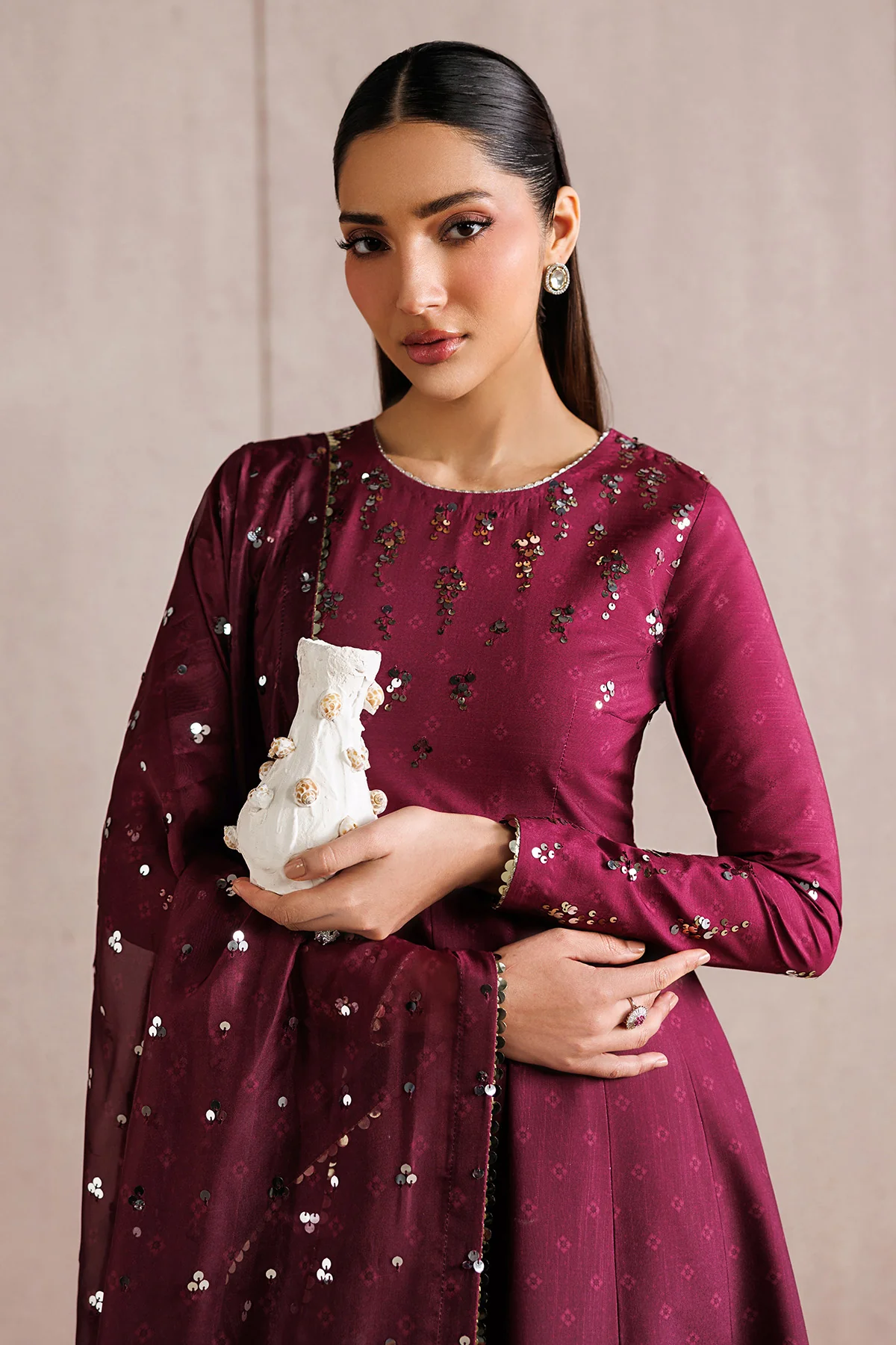 EMBROIDERED RAW SILK UR-7073 - Image 7