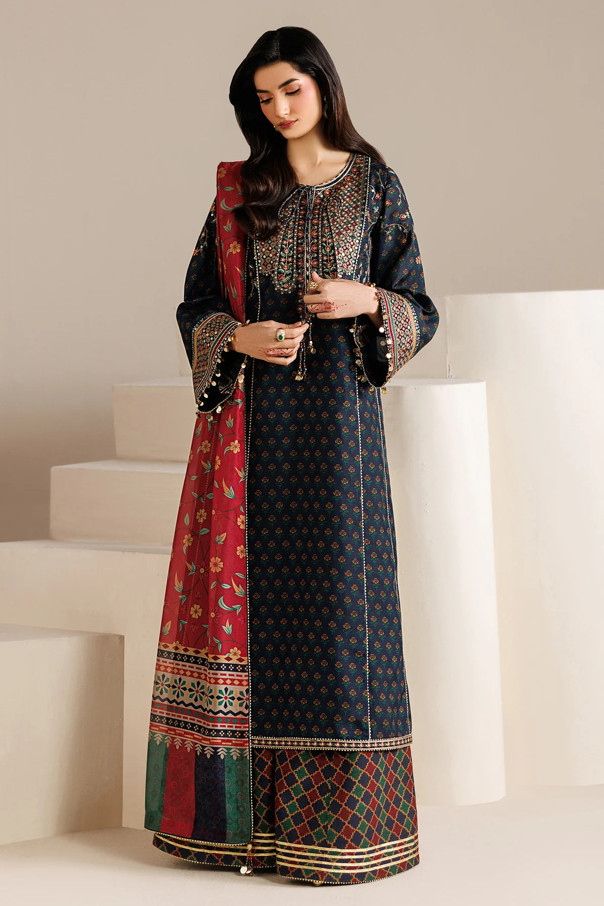 EMBROIDERED RAW SILK UR-7075 - Image 10