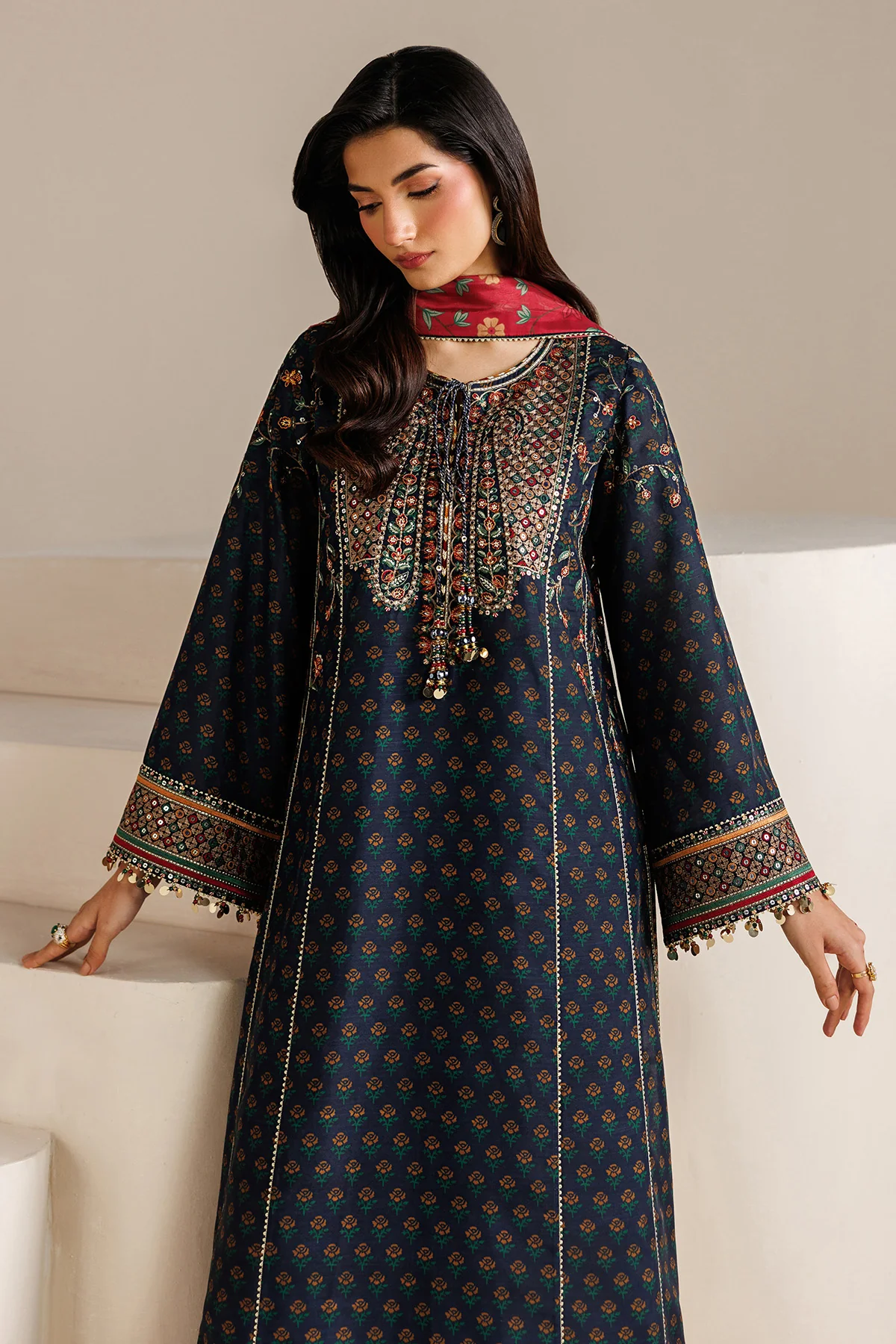 EMBROIDERED RAW SILK UR-7075 - Image 6
