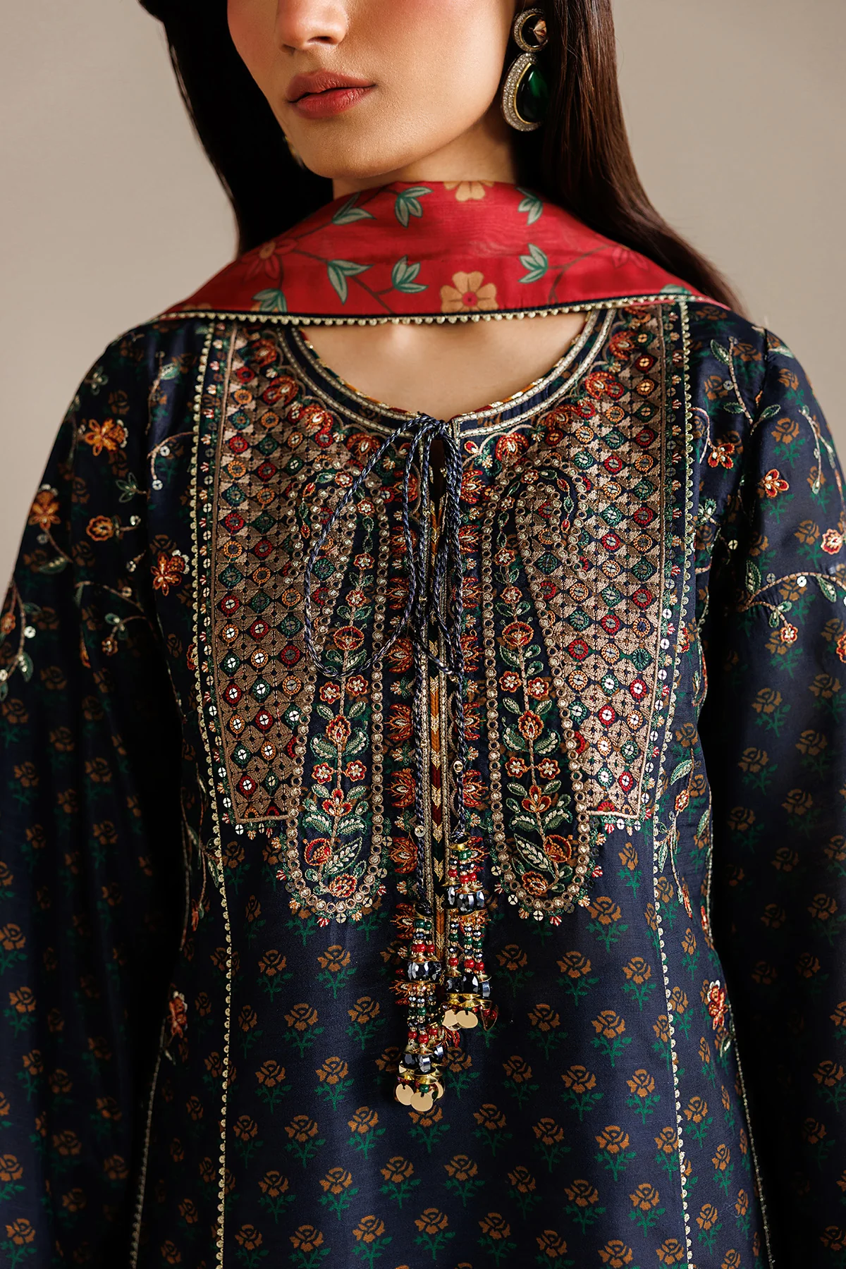 EMBROIDERED RAW SILK UR-7075 - Image 7