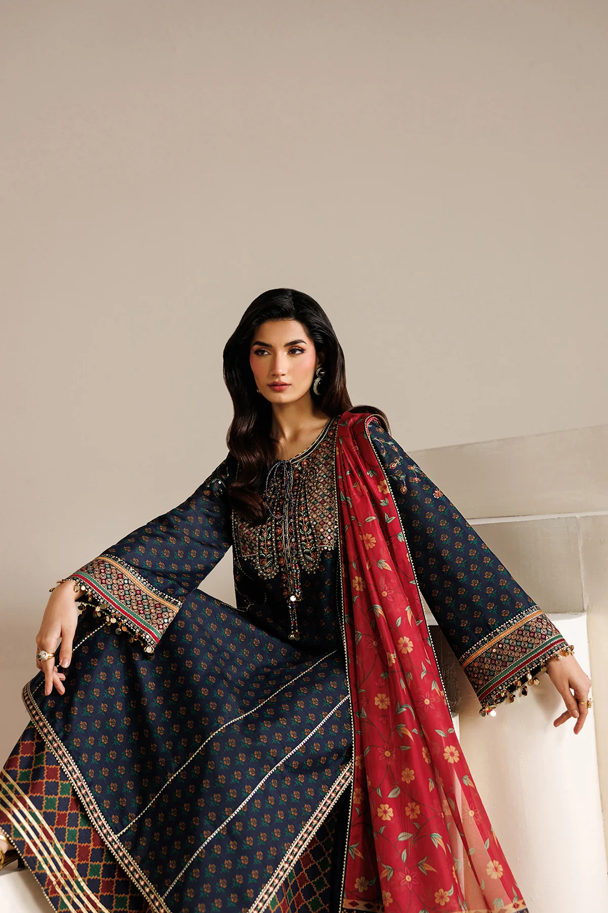 EMBROIDERED RAW SILK UR-7075 - Image 9