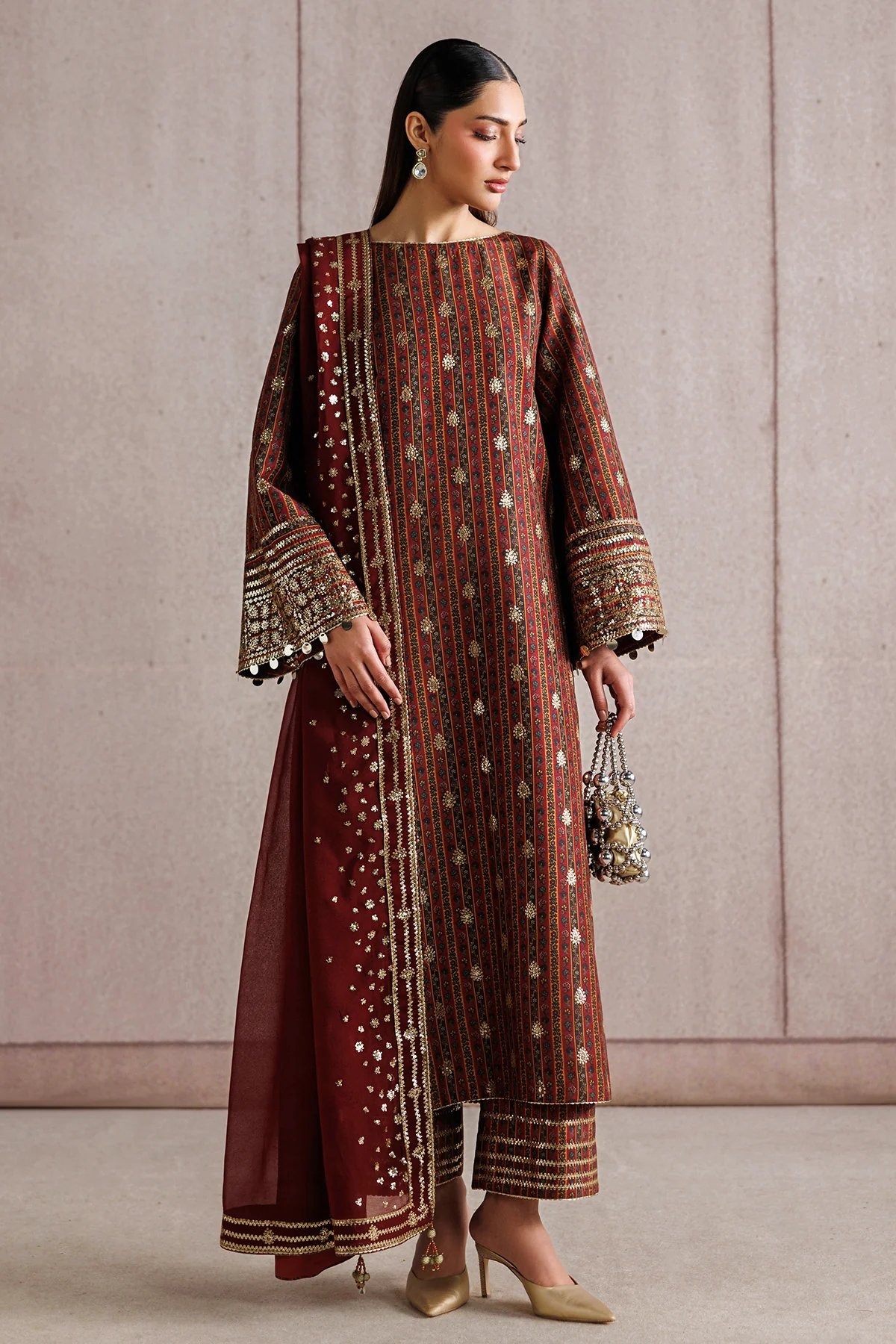 EMBROIDERED RAW SILK UR-7076 - Image 3